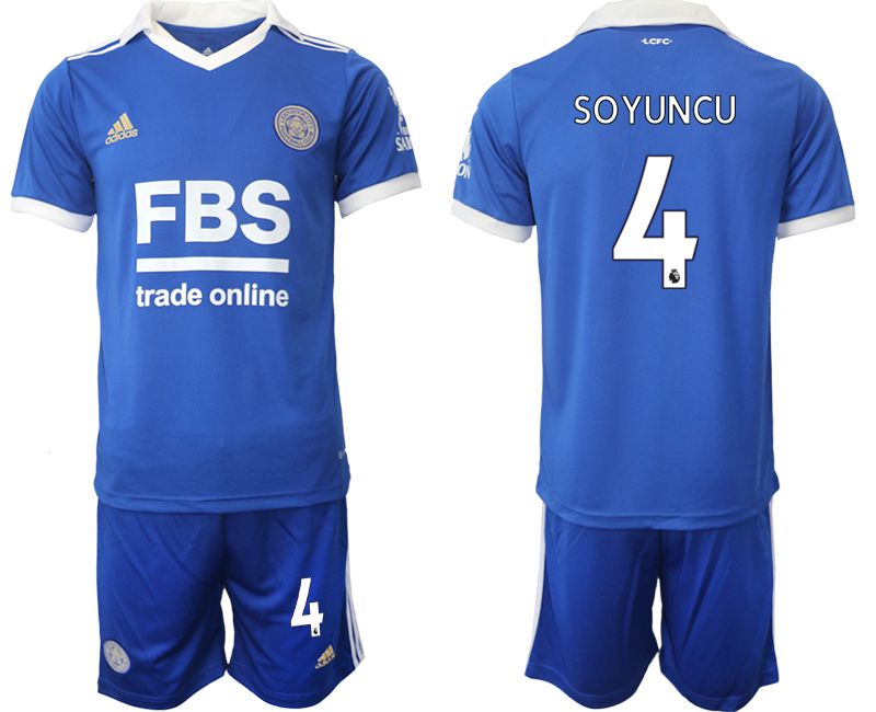 Men 2022-2023 Club Leicester City home blue #4 Adidas Soccer Jersey->new york giants->NFL Jersey